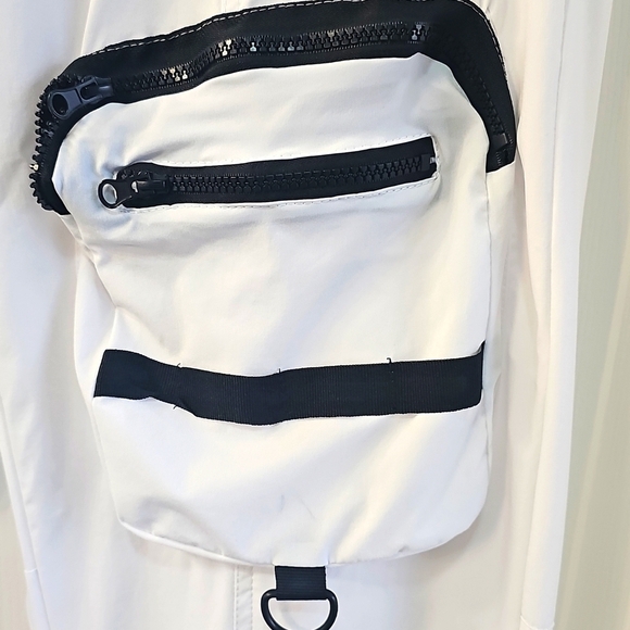 NWT Men's American Stitch White & Black Elastic Waist Utility Pants L & XL - Picture 6 of 14